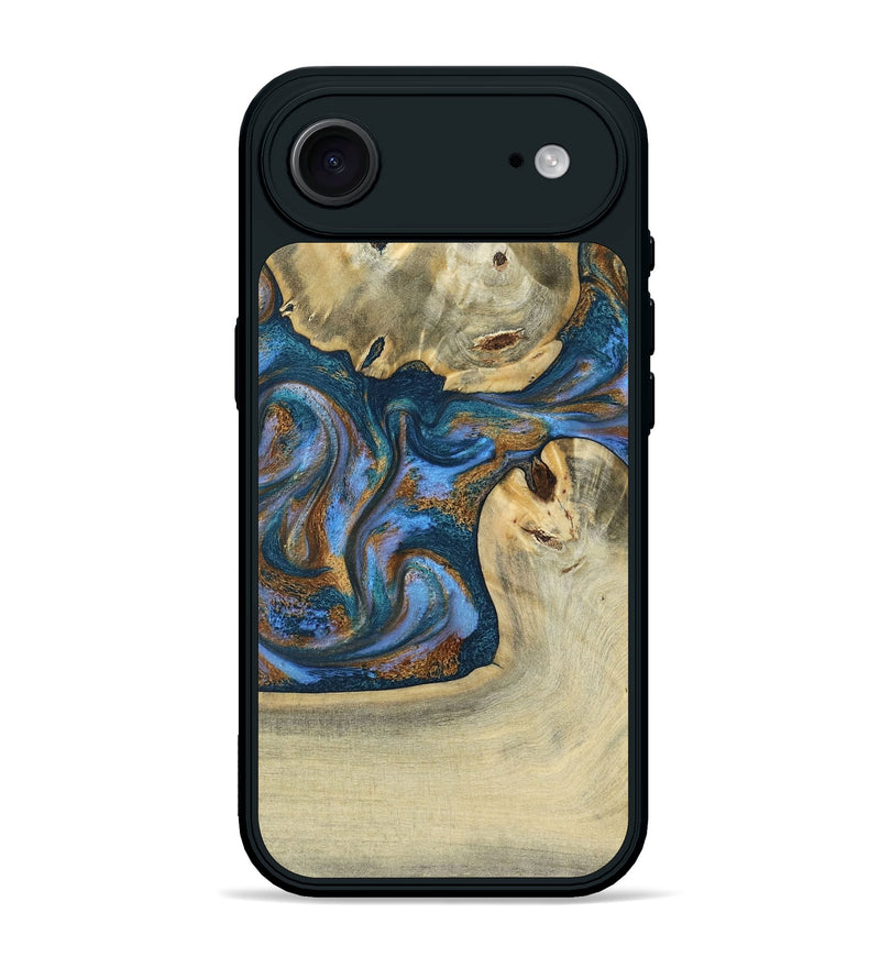 iPhone 17 Air Wood Phone Case - Atreus (Teal & Gold, 786830)