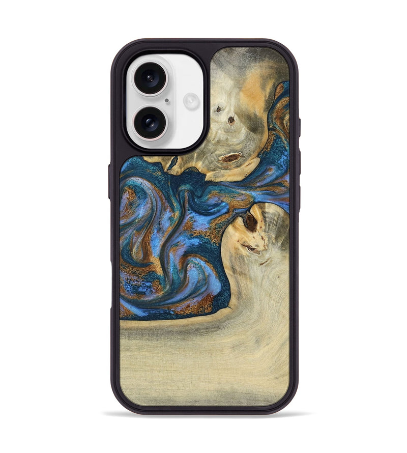 iPhone 17 Wood Phone Case - Atreus (Teal & Gold, 786830)