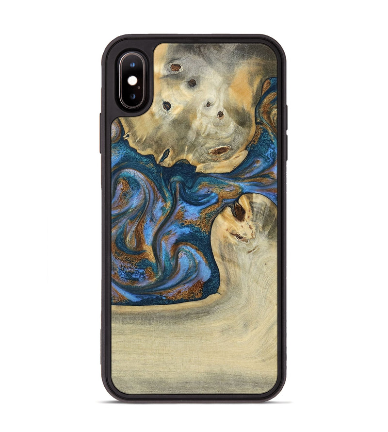 iPhone Xs Max Wood Phone Case - Atreus (Teal & Gold, 786830)