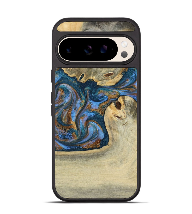 Pixel 10 Wood Phone Case - Atreus (Teal & Gold, 786830)