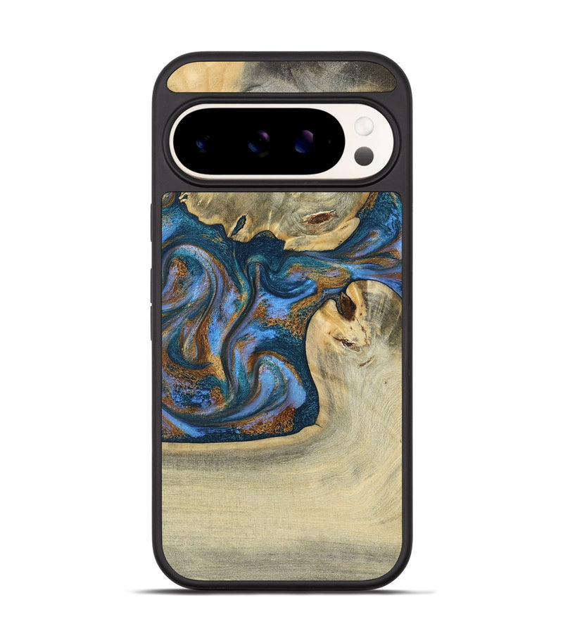 Pixel 9 Pro Wood Phone Case - Atreus (Teal & Gold, 786830)