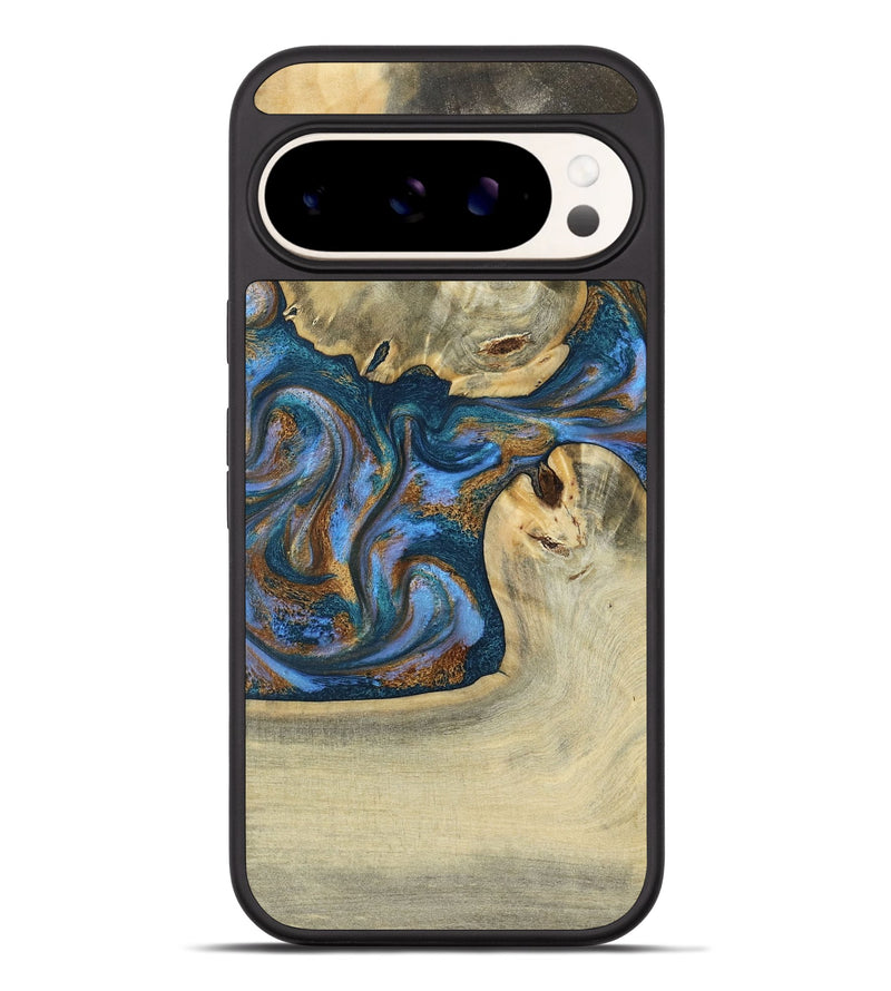 Pixel 9 Pro XL Wood Phone Case - Atreus (Teal & Gold, 786830)