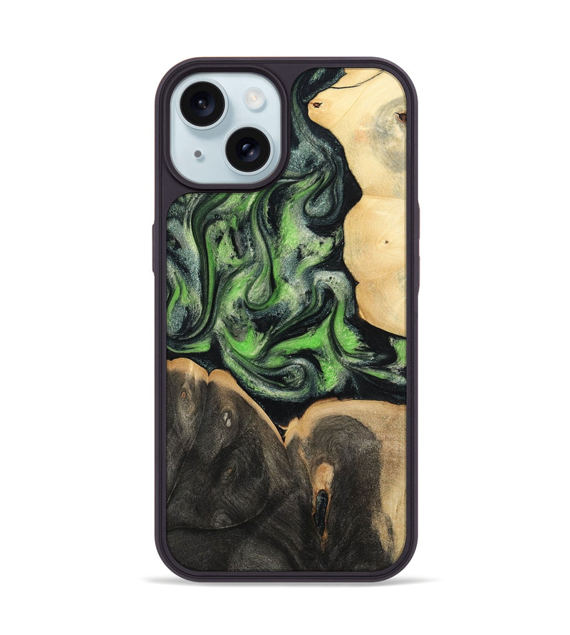 iPhone 15 Wood Phone Case - Tayla (Green, 786843)