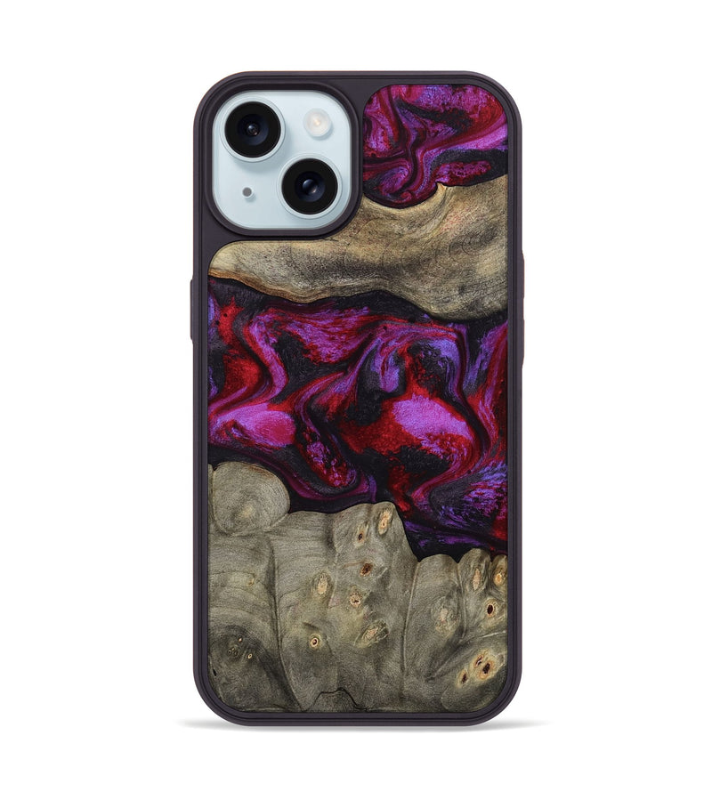 iPhone 15 Wood Phone Case - Rhonda (Red, 787153)