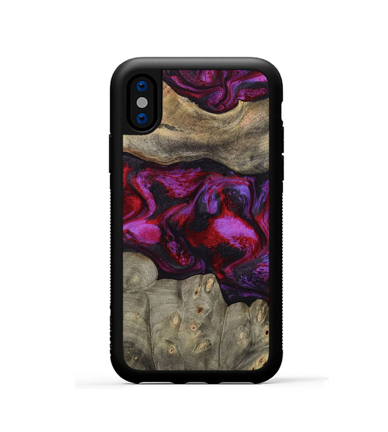 iPhone Xs Wood Phone Case - Rhonda (Red, 787153)