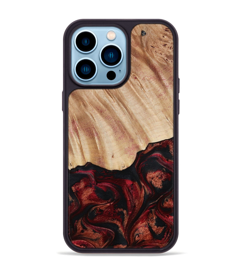 iPhone 14 Pro Max Wood Phone Case - Margery (Red, 787154)