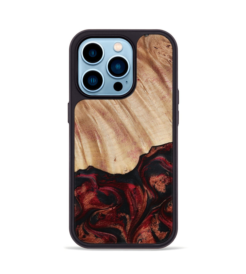 iPhone 14 Pro Wood Phone Case - Margery (Red, 787154)