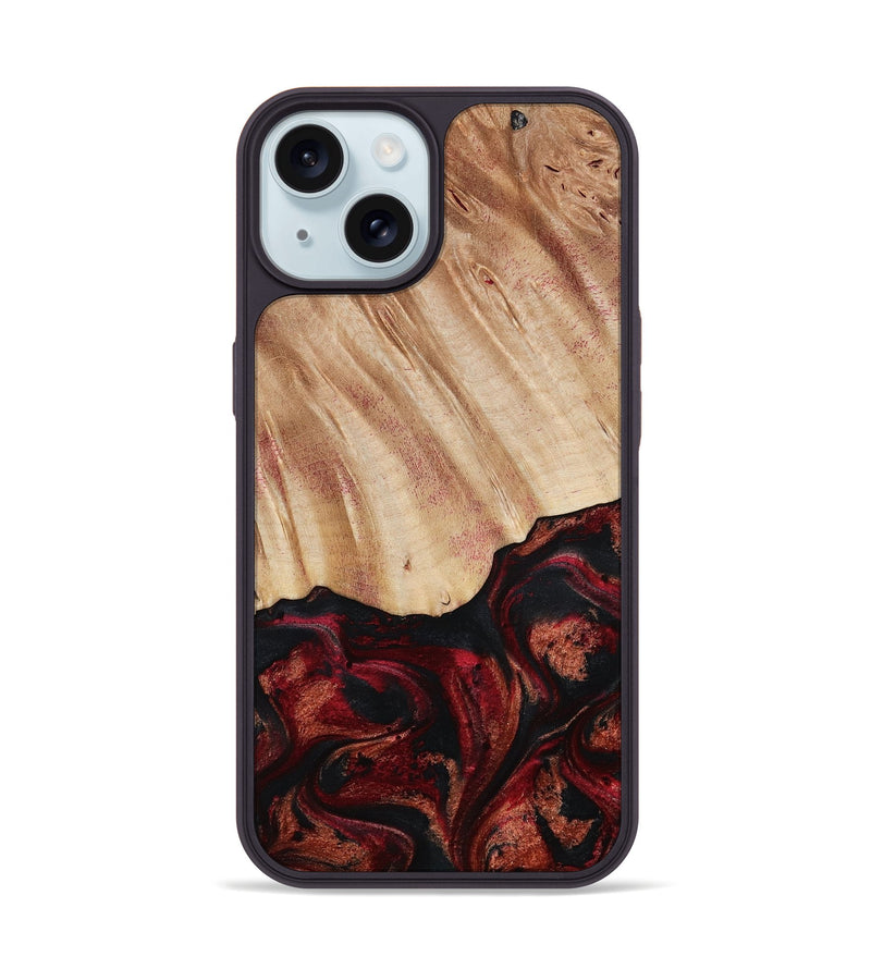 iPhone 15 Wood Phone Case - Margery (Red, 787154)