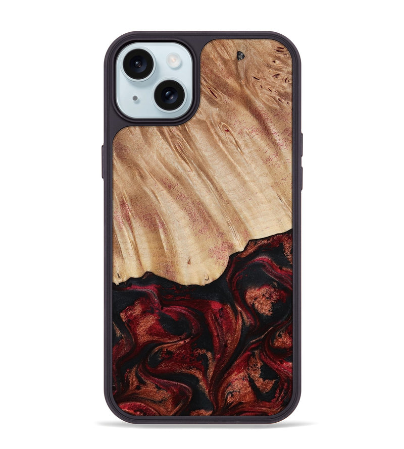 iPhone 15 Plus Wood Phone Case - Margery (Red, 787154)