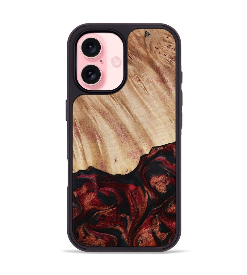 iPhone 16 Wood Phone Case - Margery (Red, 787154)