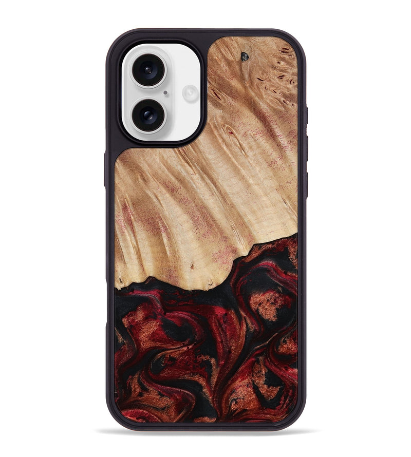iPhone 16 Plus Wood Phone Case - Margery (Red, 787154)