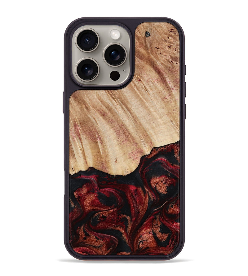 iPhone 16 Pro Max Wood Phone Case - Margery (Red, 787154)