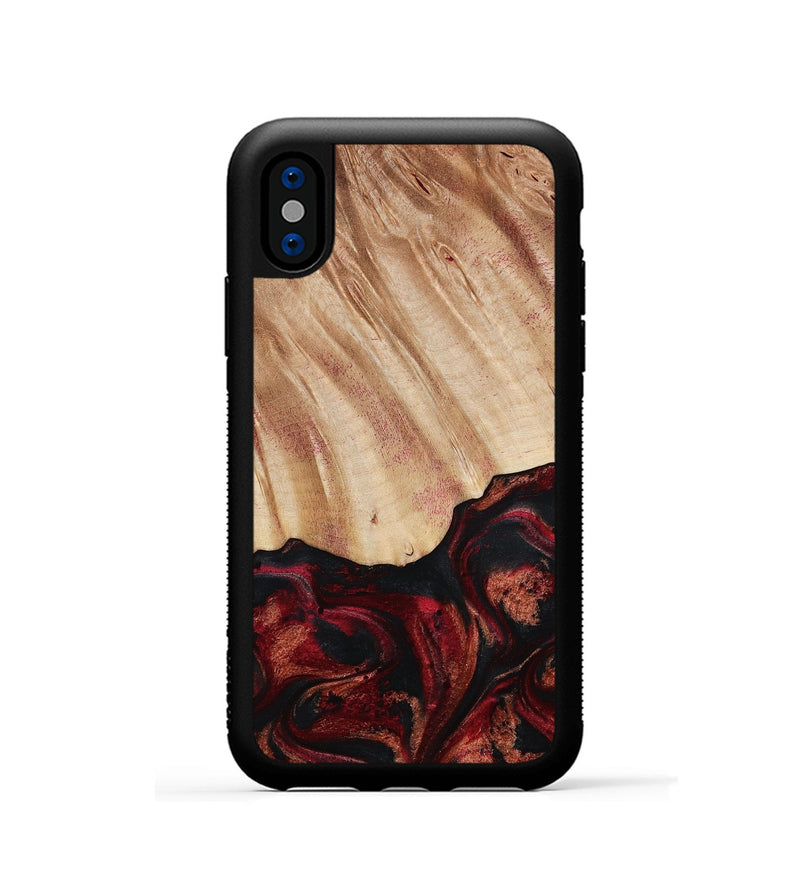iPhone Xs Wood Phone Case - Margery (Red, 787154)