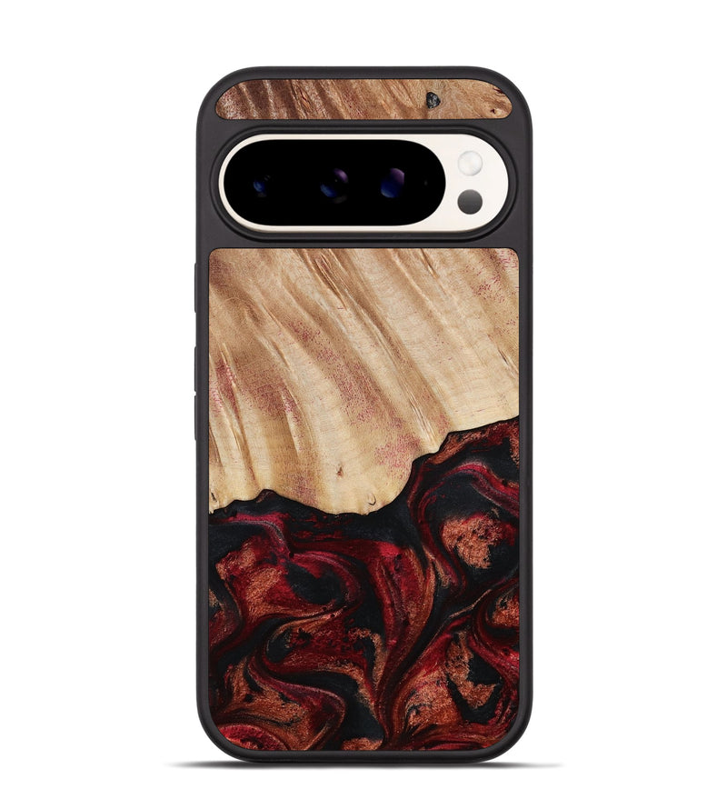 Pixel 9 Wood Phone Case - Margery (Red, 787154)