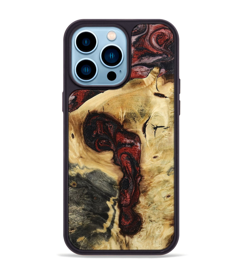 iPhone 14 Pro Max Wood Phone Case - Shawnte (Red, 787181)