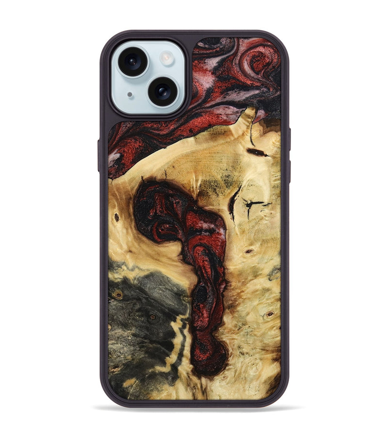 iPhone 15 Plus Wood Phone Case - Shawnte (Red, 787181)