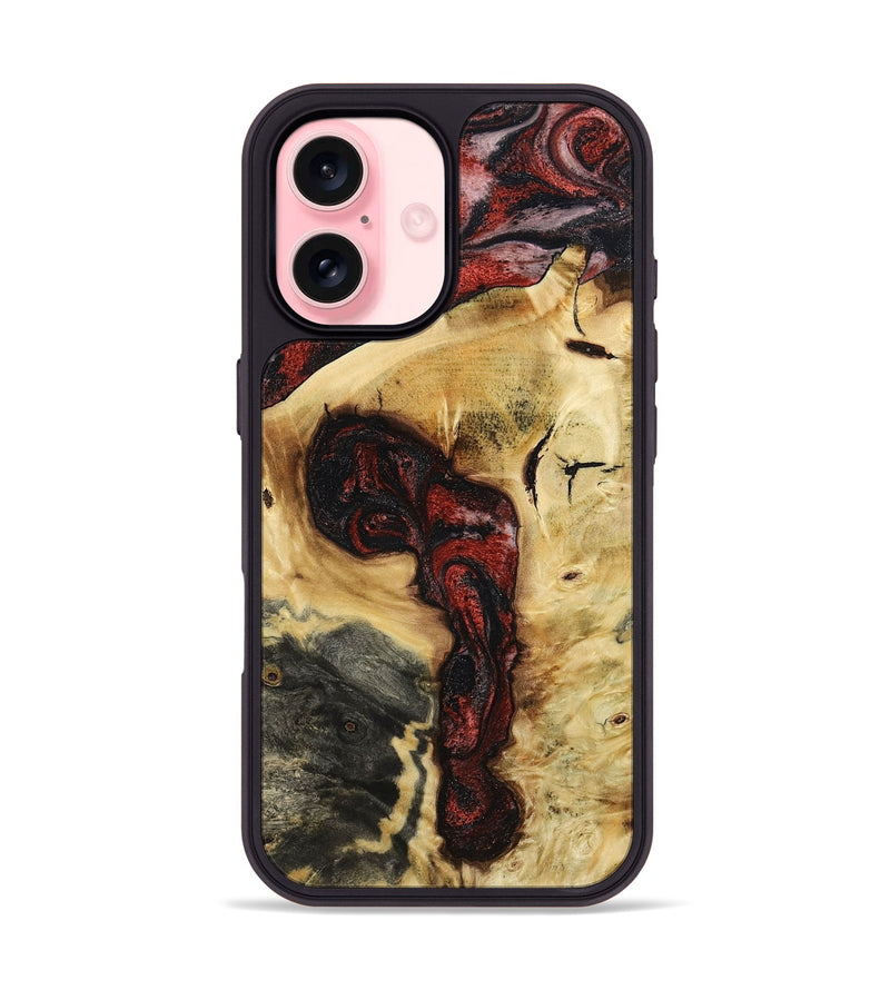 iPhone 16 Wood Phone Case - Shawnte (Red, 787181)