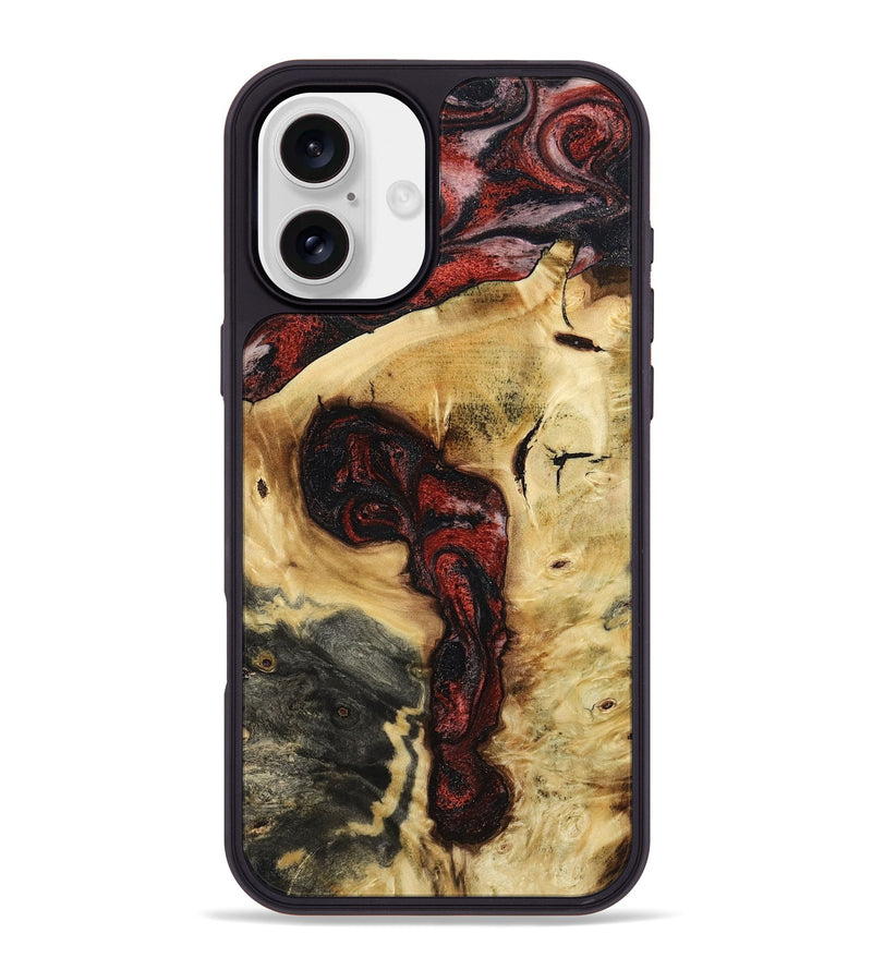 iPhone 16 Plus Wood Phone Case - Shawnte (Red, 787181)