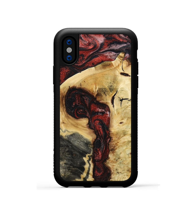 iPhone Xs Wood Phone Case - Shawnte (Red, 787181)