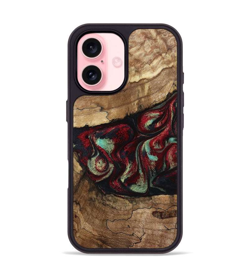 iPhone 16 Wood Phone Case - Dakota (Red, 787183)