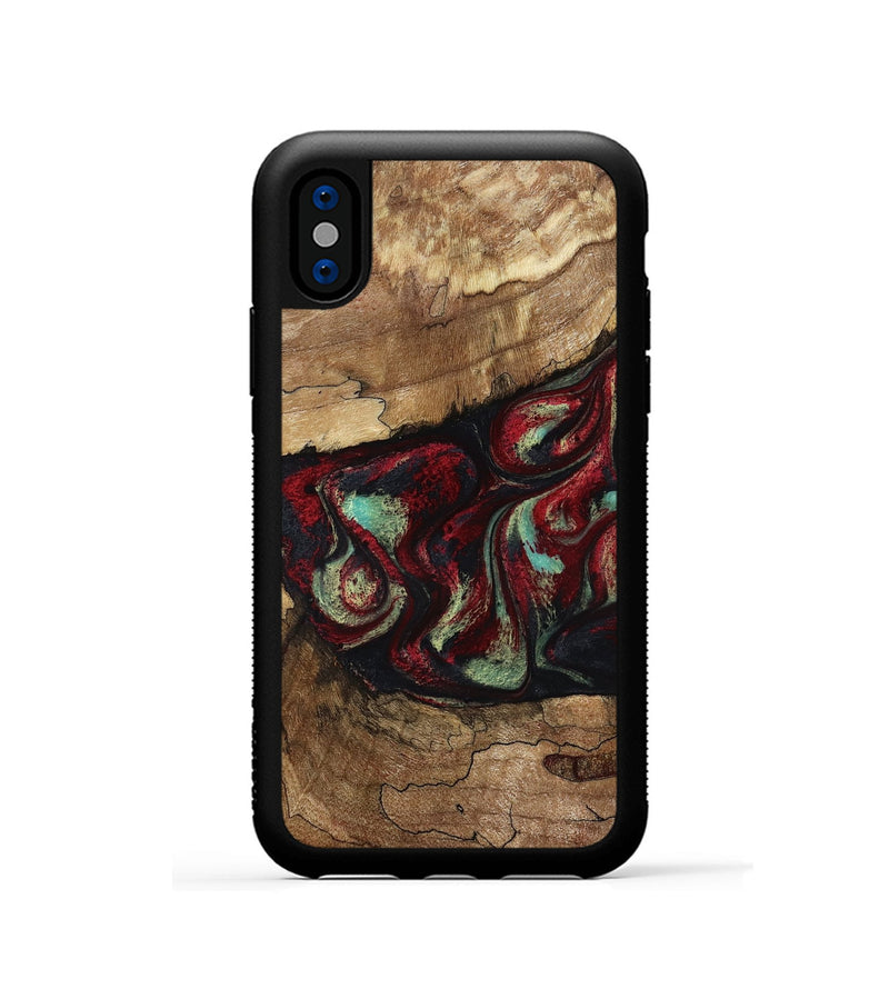 iPhone Xs Wood Phone Case - Dakota (Red, 787183)