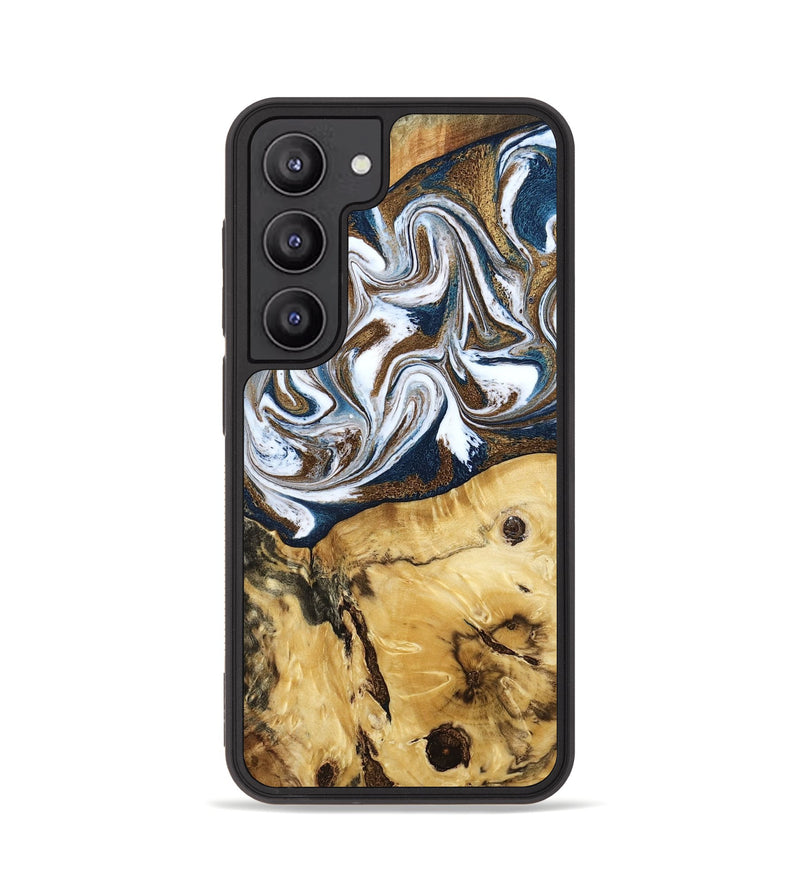 Galaxy S23 Wood Phone Case - Treva (Teal & Gold, 787200)