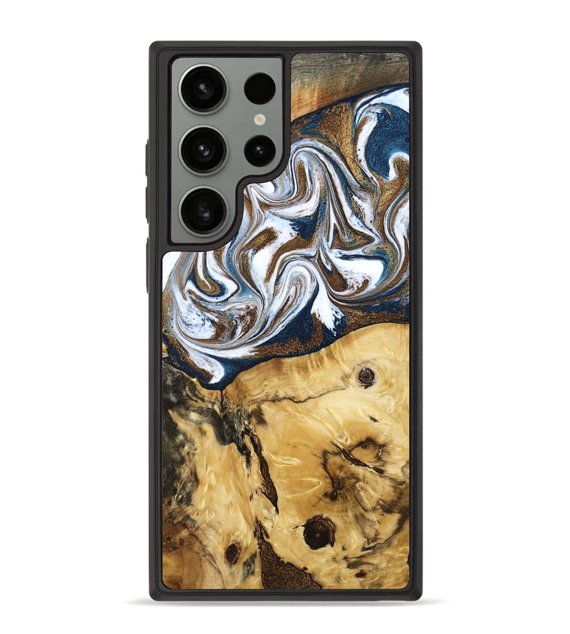 Galaxy S23 Ultra Wood Phone Case - Treva (Teal & Gold, 787200)