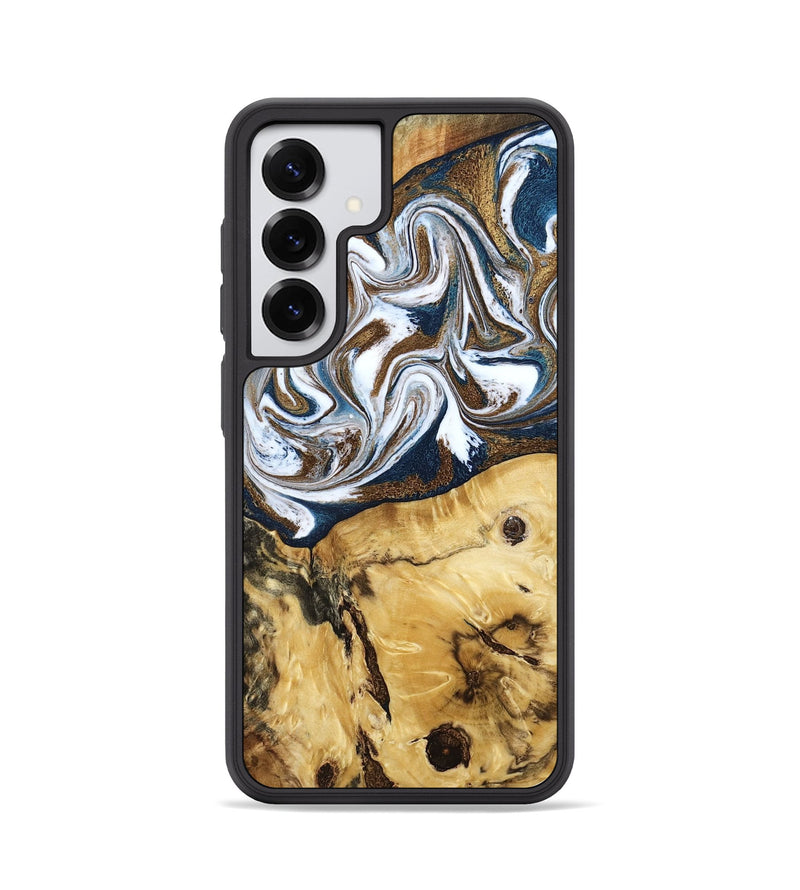 Galaxy S25 Wood Phone Case - Treva (Teal & Gold, 787200)