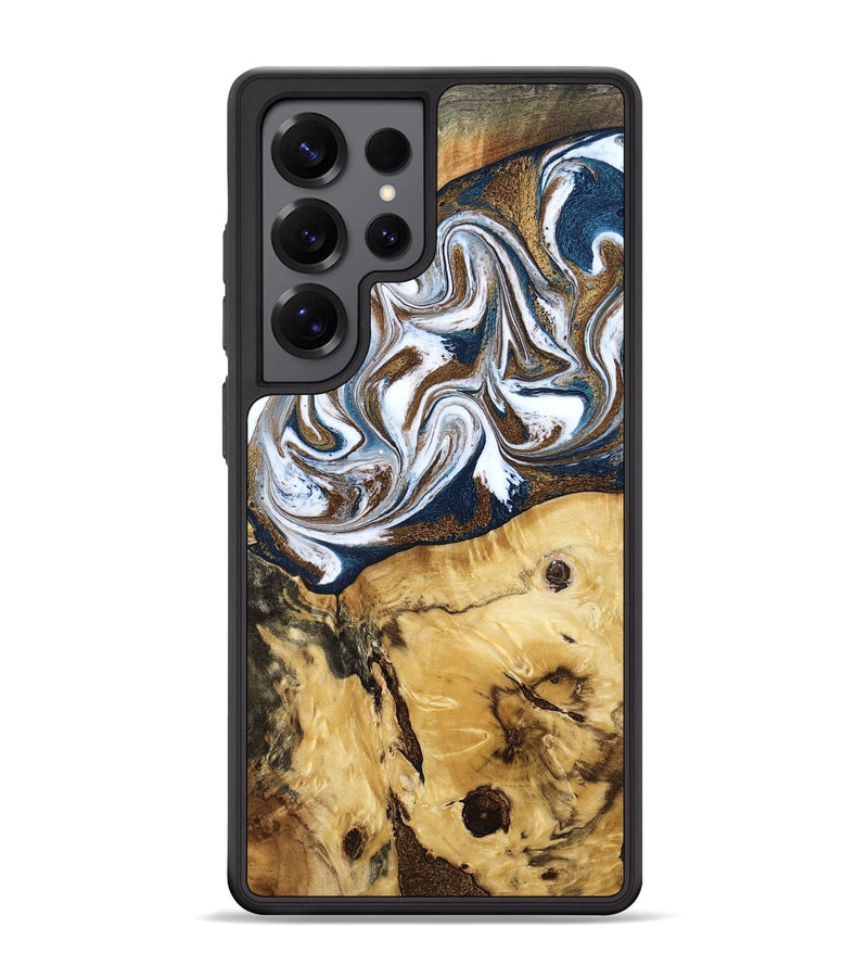 Galaxy S25 Ultra Wood Phone Case - Treva (Teal & Gold, 787200)