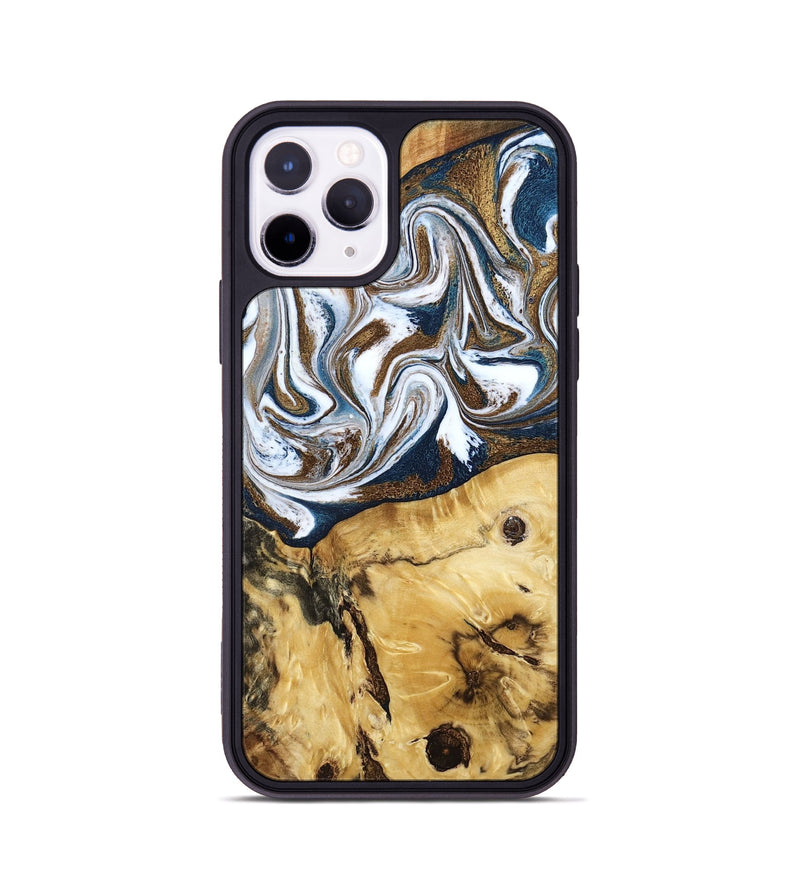 iPhone 11 Pro Wood Phone Case - Treva (Teal & Gold, 787200)