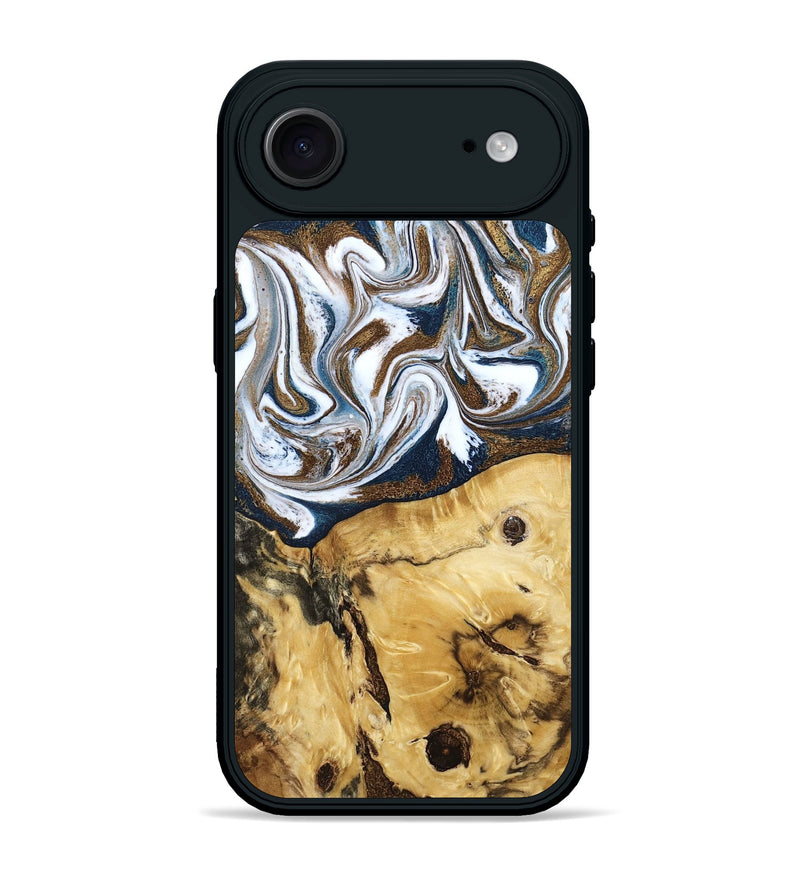 iPhone 17 Air Wood Phone Case - Treva (Teal & Gold, 787200)