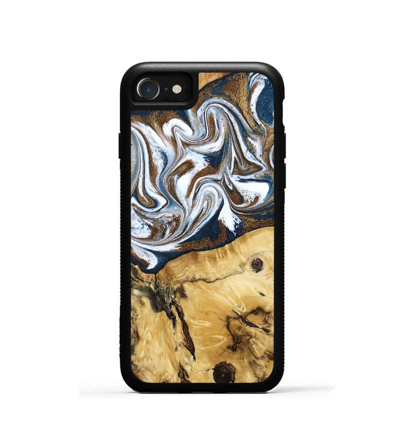iPhone SE Wood Phone Case - Treva (Teal & Gold, 787200)