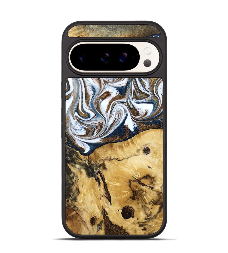 Pixel 9 Wood Phone Case - Treva (Teal & Gold, 787200)