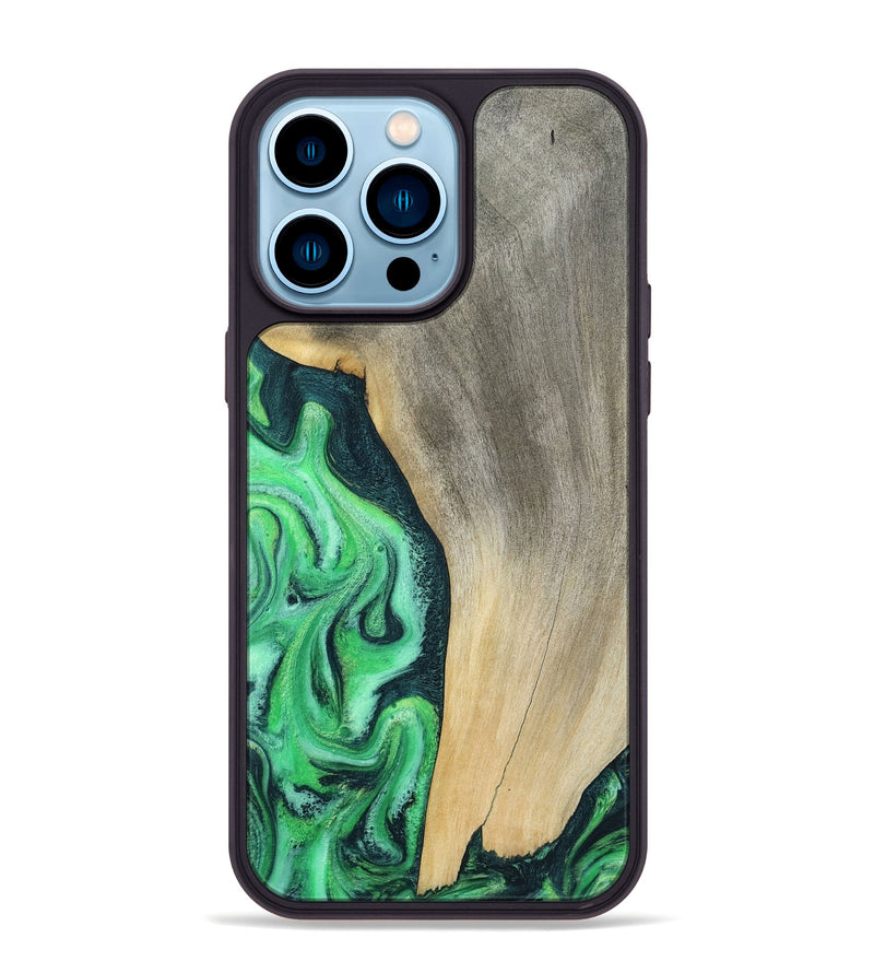 iPhone 14 Pro Max Wood Phone Case - Amani (Green, 787230)