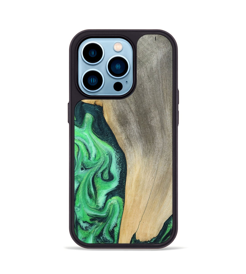 iPhone 14 Pro Wood Phone Case - Amani (Green, 787230)