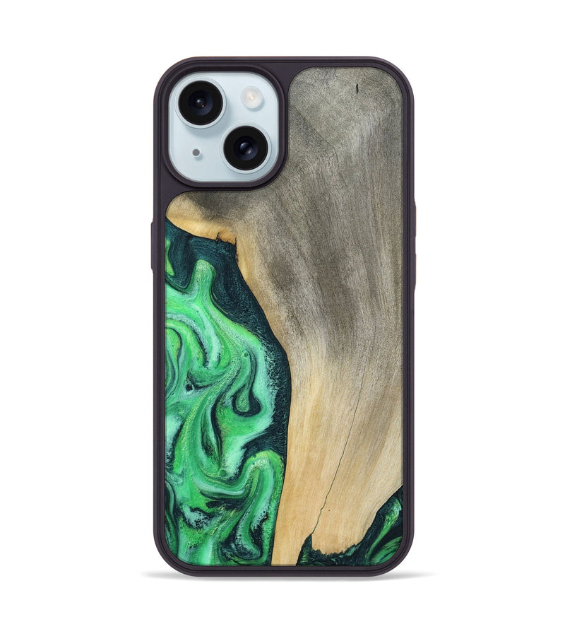 iPhone 15 Wood Phone Case - Amani (Green, 787230)