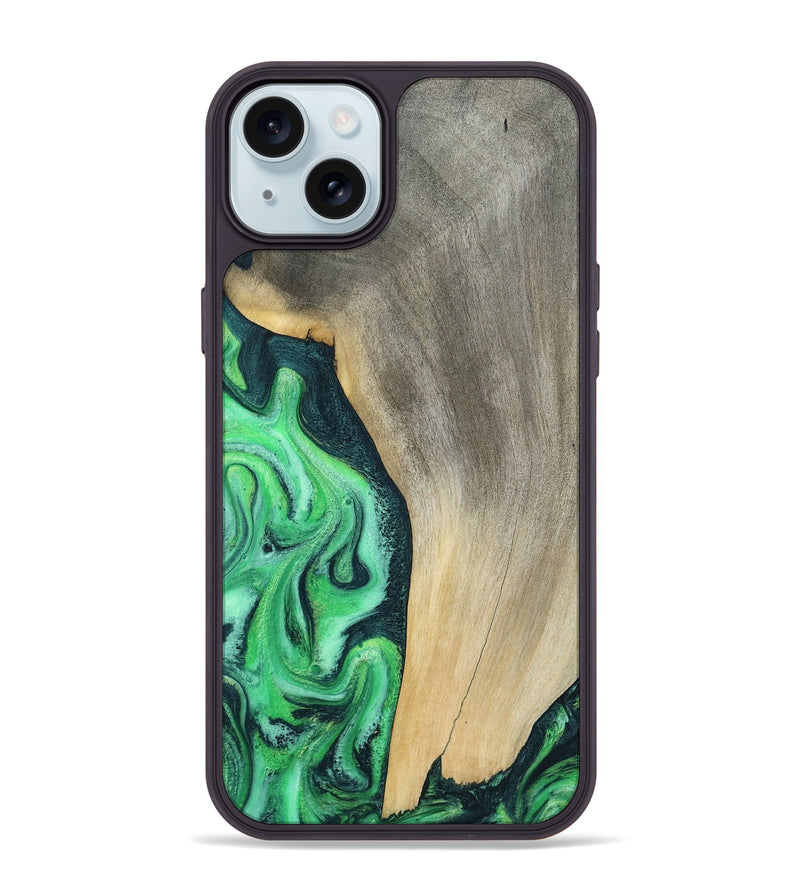 iPhone 15 Plus Wood Phone Case - Amani (Green, 787230)