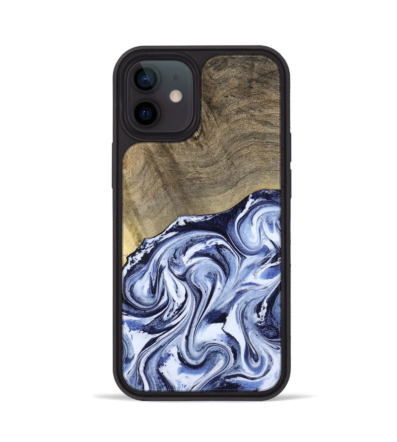 iPhone 12 Wood Phone Case - Nyasia (Blue, 787244)