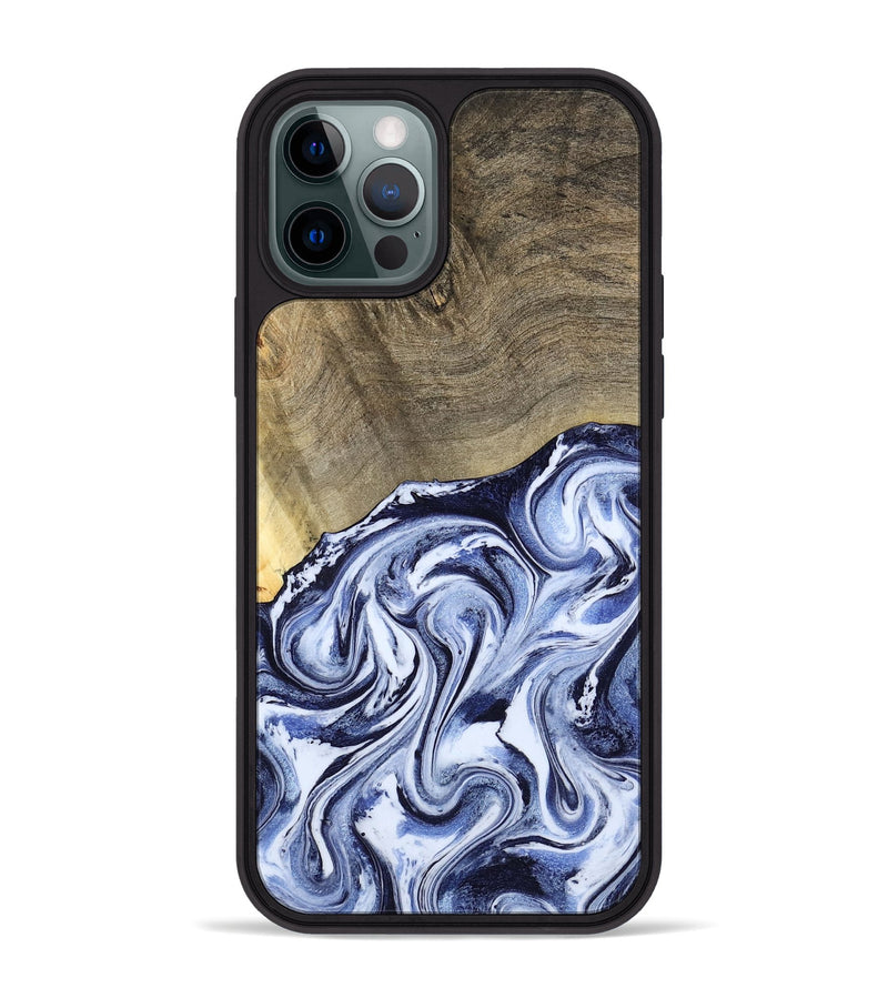 iPhone 12 Pro Max Wood Phone Case - Nyasia (Blue, 787244)
