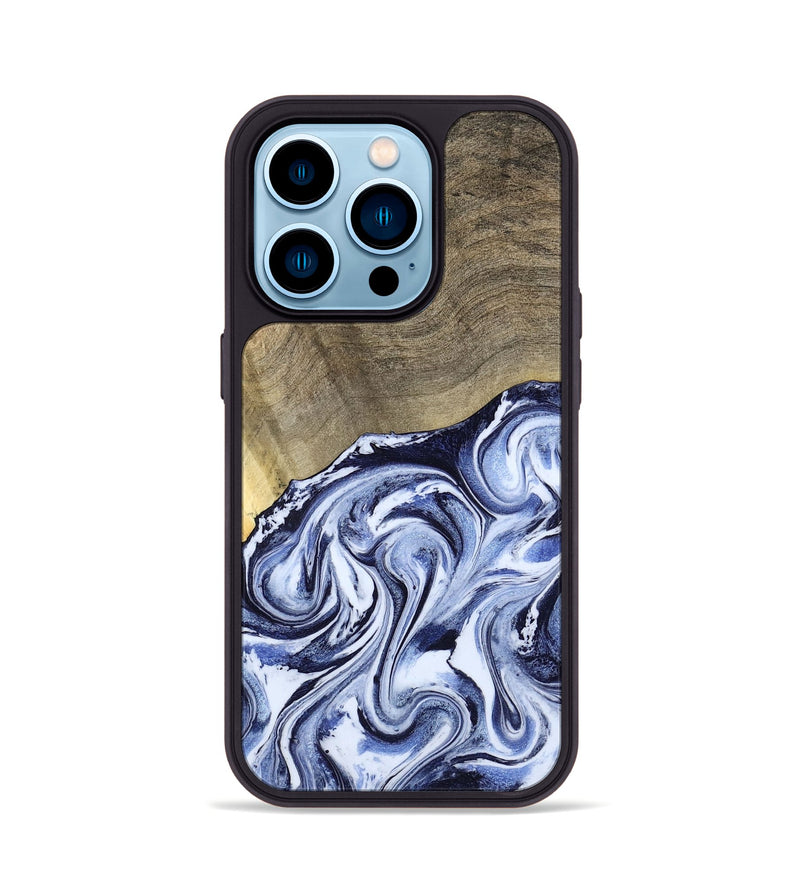 iPhone 14 Pro Wood Phone Case - Nyasia (Blue, 787244)