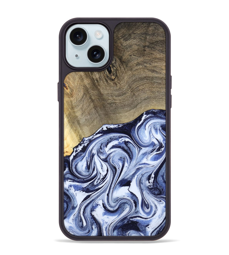 iPhone 15 Plus Wood Phone Case - Nyasia (Blue, 787244)