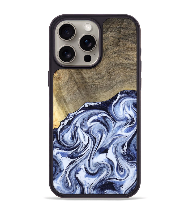 iPhone 15 Pro Max Wood Phone Case - Nyasia (Blue, 787244)