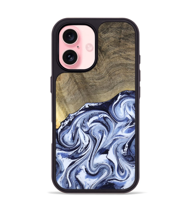 iPhone 16 Wood Phone Case - Nyasia (Blue, 787244)