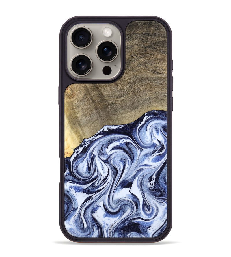 iPhone 16 Pro Max Wood Phone Case - Nyasia (Blue, 787244)