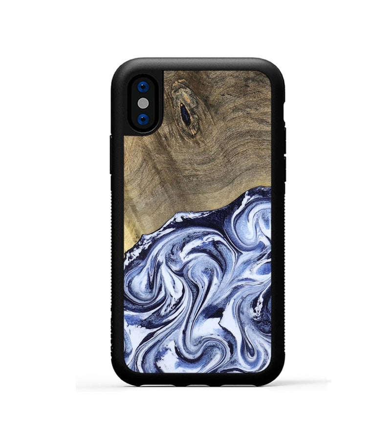 iPhone Xs Wood Phone Case - Nyasia (Blue, 787244)