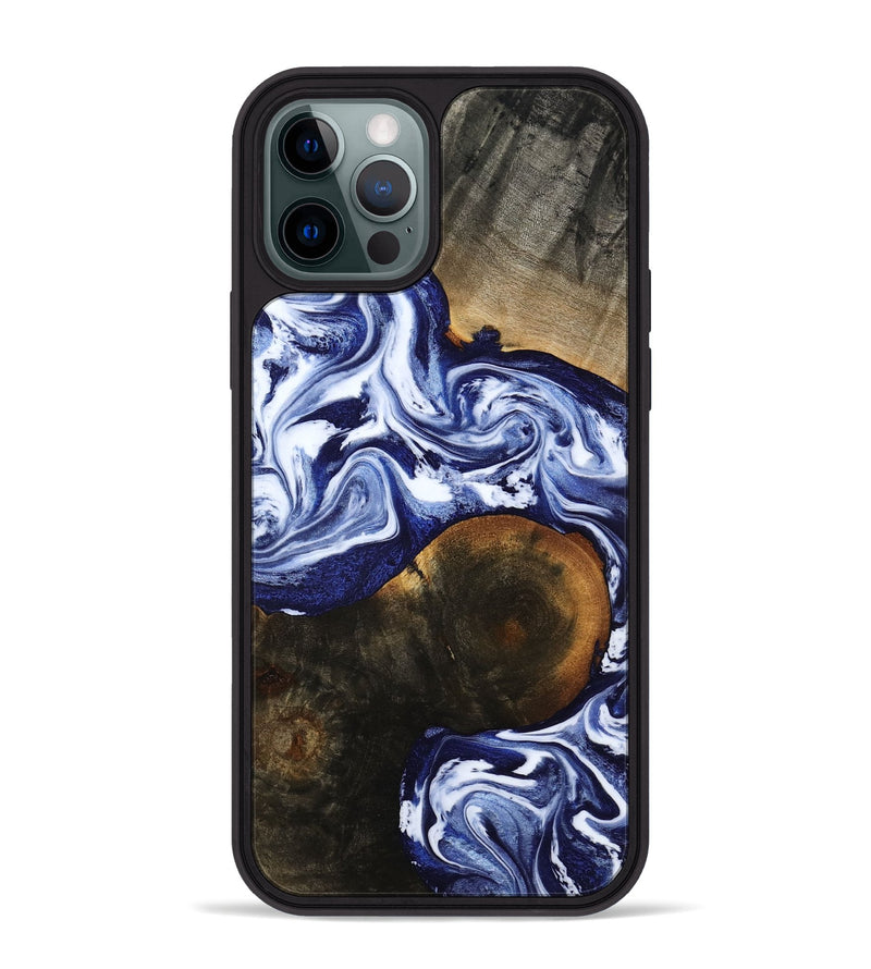 iPhone 12 Pro Max Wood Phone Case - Amirah (Blue, 787265)