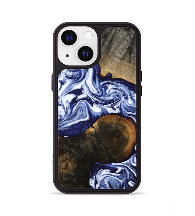 iPhone 13 Wood Phone Case - Amirah (Blue, 787265)