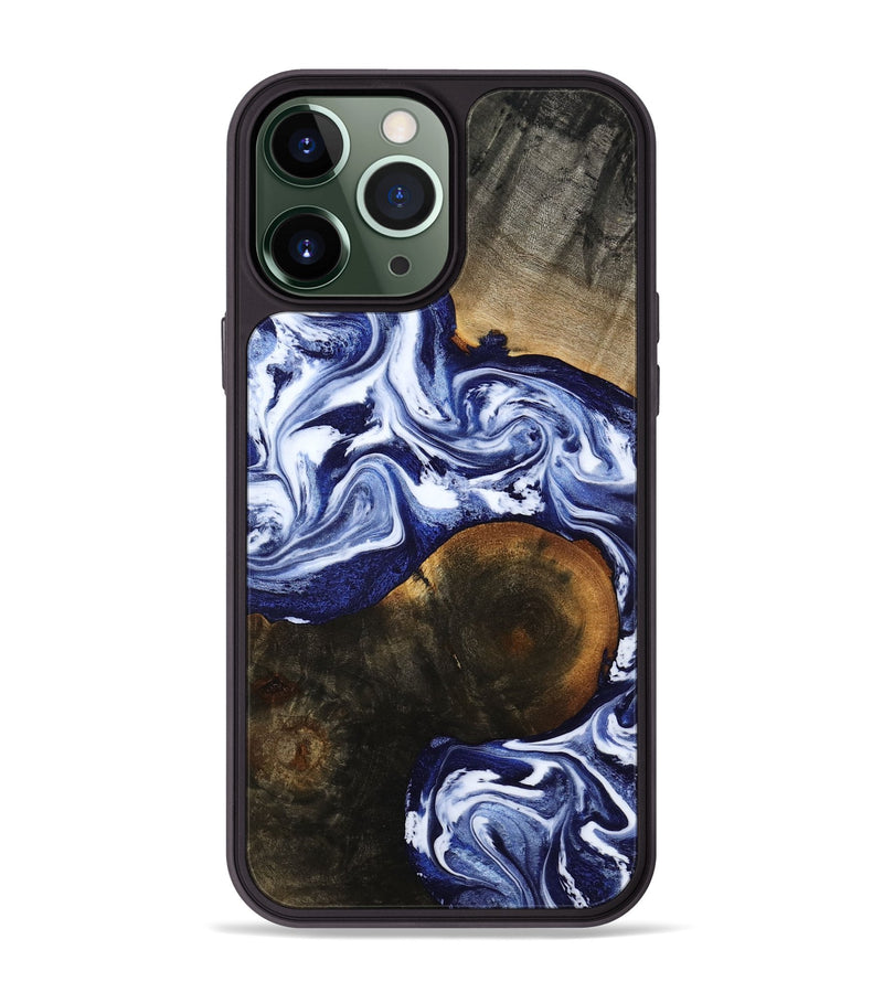 iPhone 13 Pro Max Wood Phone Case - Amirah (Blue, 787265)