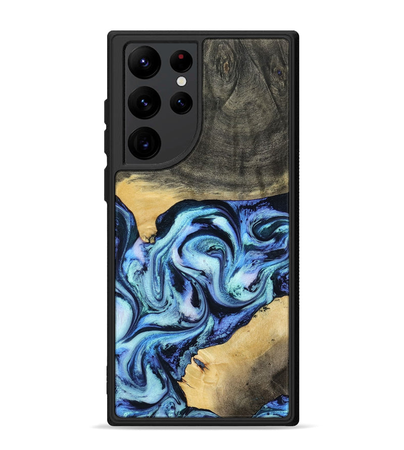 Galaxy S22 Ultra Wood Phone Case - Shonda (Blue, 787270)