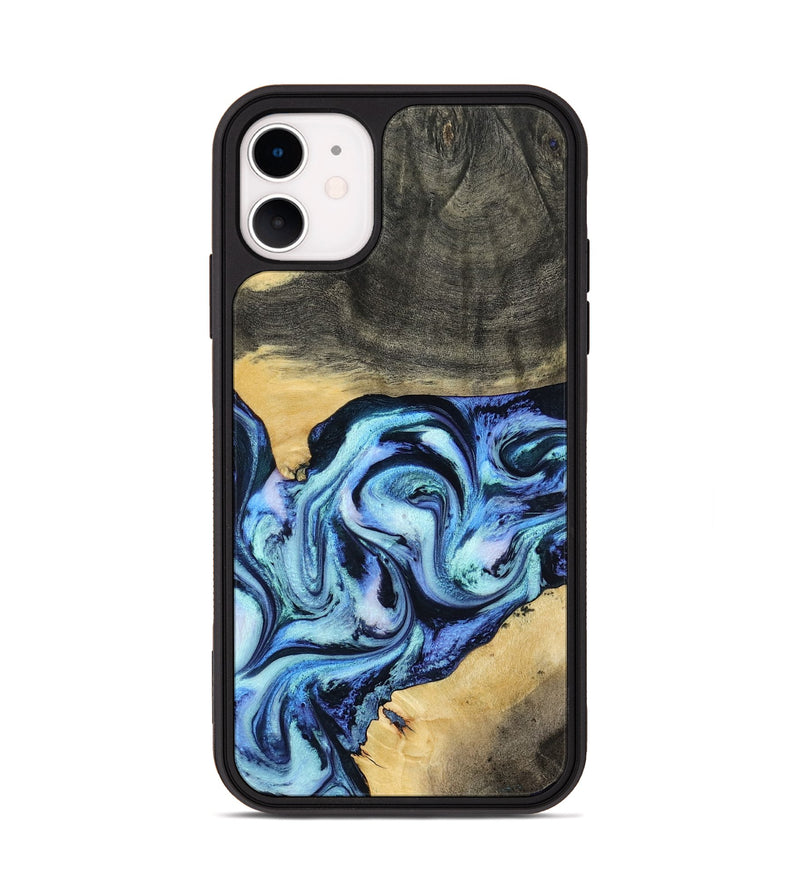 iPhone 11 Wood Phone Case - Shonda (Blue, 787270)